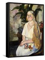 Portrait of Germaine Utter, 1922-Suzanne Valadon-Framed Stretched Canvas