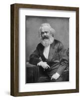 Portrait of German-Born Political Economist and Socialist Karl Marx, 1818-1883-null-Framed Photographic Print