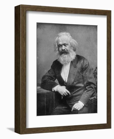 Portrait of German-Born Political Economist and Socialist Karl Marx, 1818-1883-null-Framed Photographic Print