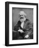 Portrait of German-Born Political Economist and Socialist Karl Marx, 1818-1883-null-Framed Photographic Print