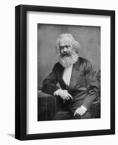 Portrait of German-Born Political Economist and Socialist Karl Marx, 1818-1883-null-Framed Photographic Print