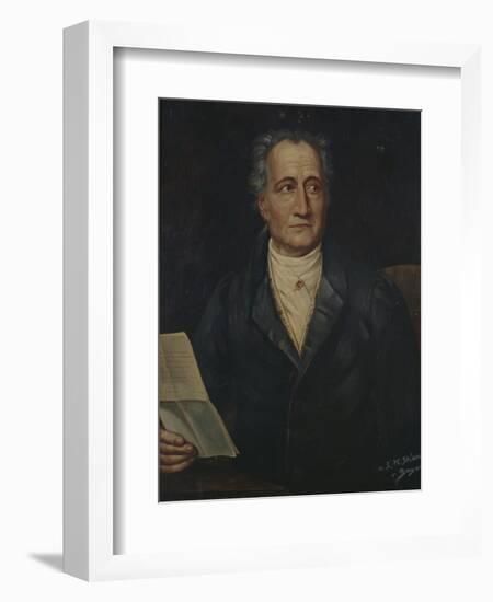 Portrait of German Writer Johann Wolfgang Von Goethe, Painted by Bayer, Late 19th Century-Joseph Carl Stieler-Framed Giclee Print