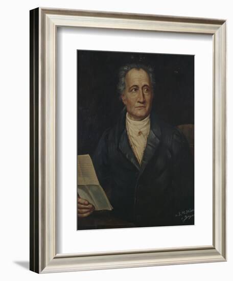 Portrait of German Writer Johann Wolfgang Von Goethe, Painted by Bayer, Late 19th Century-Joseph Carl Stieler-Framed Giclee Print