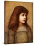 Portrait of Gertie Lewis, Half Length, 1879-80-Edward Burne-Jones-Stretched Canvas