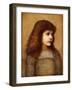 Portrait of Gertie Lewis, Half Length, 1879-80-Edward Burne-Jones-Framed Giclee Print