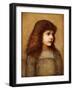 Portrait of Gertie Lewis, Half Length, 1879-80-Edward Burne-Jones-Framed Giclee Print