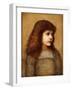 Portrait of Gertie Lewis, Half Length, 1879-80-Edward Burne-Jones-Framed Giclee Print