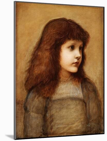 Portrait of Gertie Lewis, Half Length, 1879-80-Edward Burne-Jones-Mounted Giclee Print