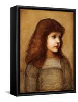 Portrait of Gertie Lewis, Half Length, 1879-80-Edward Burne-Jones-Framed Stretched Canvas