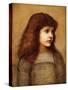 Portrait of Gertie Lewis, Half-Length-Edward Burne-Jones-Stretched Canvas