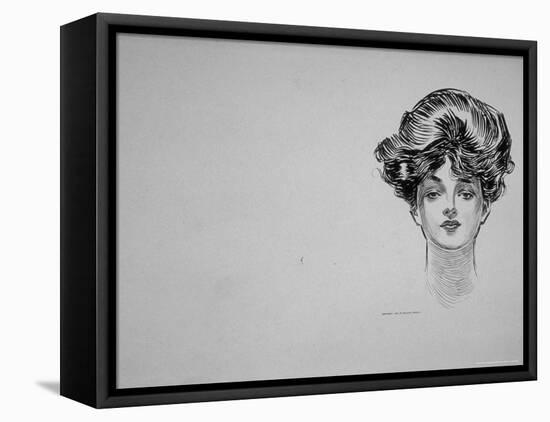 Portrait of "Gibson Girl," from Drawings Including Weaker Sex: the Story of a Susceptible Bachelor-Charles Dana Gibson-Framed Stretched Canvas