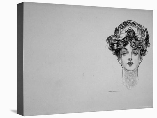 Portrait of "Gibson Girl," from Drawings Including Weaker Sex: the Story of a Susceptible Bachelor-Charles Dana Gibson-Stretched Canvas