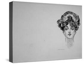 Portrait of "Gibson Girl," from Drawings Including Weaker Sex: the Story of a Susceptible Bachelor-Charles Dana Gibson-Stretched Canvas