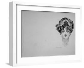 Portrait of "Gibson Girl," from Drawings Including Weaker Sex: the Story of a Susceptible Bachelor-Charles Dana Gibson-Framed Photographic Print