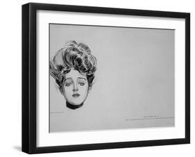 Portrait of "Gibson Girl," from Drawings Including Weaker Sex: the Story of a Susceptible Bachelor-Charles Dana Gibson-Framed Photographic Print