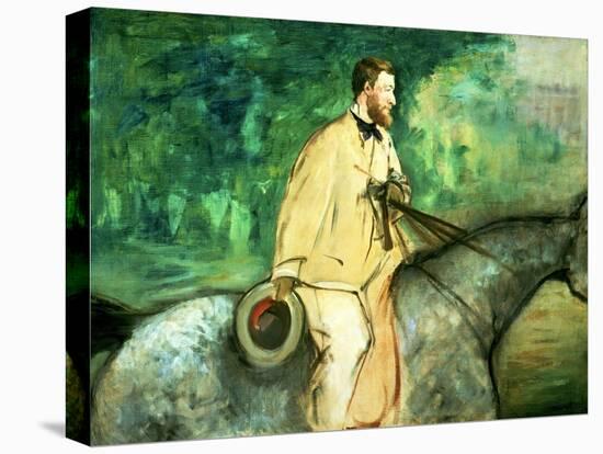 Portrait of Gillaudin on a Horse-Edouard Manet-Stretched Canvas