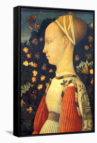 Portrait of Ginevra D' Este-Pisanello Antonio di Puccio Pisano-Framed Stretched Canvas