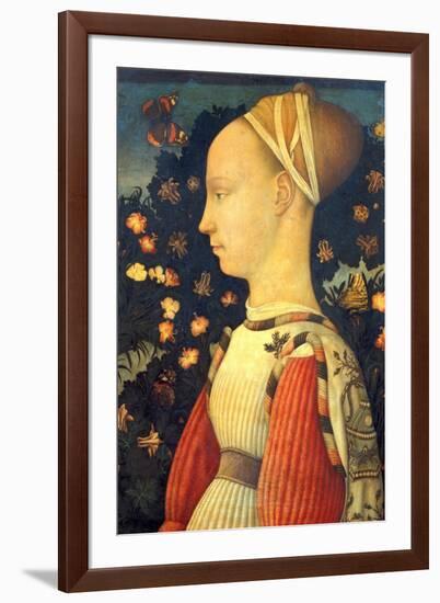 Portrait of Ginevra D' Este-Pisanello Antonio di Puccio Pisano-Framed Giclee Print