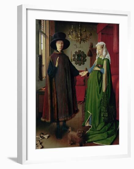 Portrait of Giovanni Arnolfini and his Wife, c.1434-Jan van Eyck-Framed Giclee Print