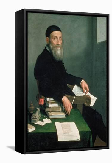 Portrait of Giovanni Bressani-Giovanni Battista Moroni-Framed Stretched Canvas