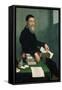 Portrait of Giovanni Bressani-Giovanni Battista Moroni-Framed Stretched Canvas