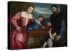 Portrait of Giovanni Della Volta with His Wife and Children, 1547-Lorenzo Lotto-Stretched Canvas