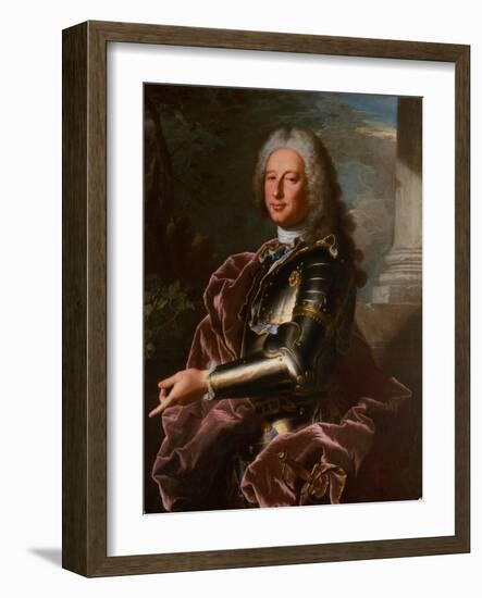 Portrait of Giovanni Francesco II Brignole Sale, Duke of Genoa 1746-1748-Hyacinthe Rigaud-Framed Giclee Print