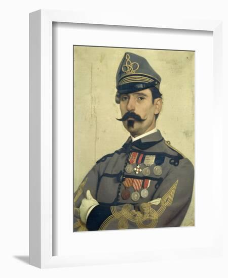 Portrait of Giovanni Maria Damiani Wearing Garibaldi's Army Uniform-Antonio Puccinelli-Framed Giclee Print