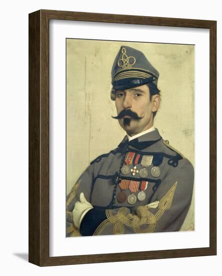 Portrait of Giovanni Maria Damiani Wearing Garibaldi's Army Uniform-Antonio Puccinelli-Framed Giclee Print