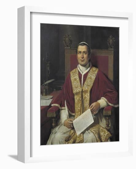 Portrait of Giovanni Maria Mastai Ferretti, Pope Pius IX from 1846 to 1878-null-Framed Giclee Print