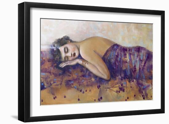 Portrait of Girl , Original Oil Painting on Canvas-Lilun-Framed Art Print