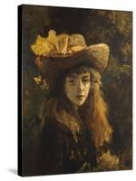 Portrait of Girl-Gustave Courbet-Stretched Canvas