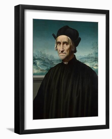 Portrait of Girolamo Benivieni (1453-154), Between 1515 and 1520-Ridolfo Ghirlandaio-Framed Giclee Print