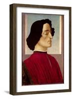 Portrait of Giuliano De' Medici (1478-1534) circa 1480-Sandro Botticelli-Framed Giclee Print