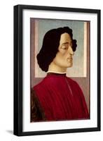 Portrait of Giuliano De' Medici (1478-1534) circa 1480-Sandro Botticelli-Framed Giclee Print