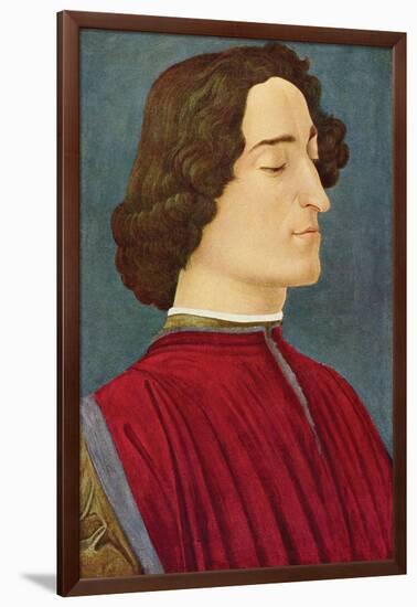 Portrait of Giuliano De Medici-Sandro Botticelli-Framed Art Print