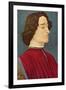 Portrait of Giuliano De Medici-Sandro Botticelli-Framed Art Print