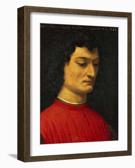 Portrait of Giuliano De Medici-Agnolo Bronzino-Framed Giclee Print