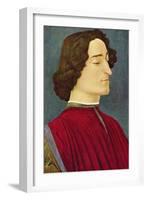 Portrait of Giuliano De Medici-Sandro Botticelli-Framed Art Print