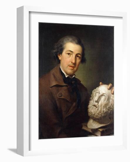 Portrait of Giuseppe Franchi, Half-Length, Holding a Bust of Homer, C.1771-73-Anton Raphael Mengs-Framed Giclee Print