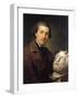 Portrait of Giuseppe Franchi, Half-Length, Holding a Bust of Homer, C.1771-73-Anton Raphael Mengs-Framed Giclee Print