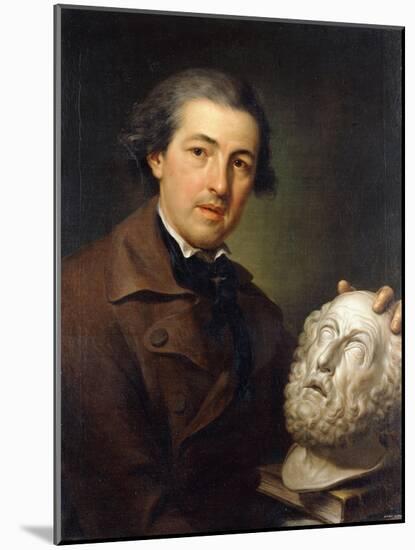 Portrait of Giuseppe Franchi, Half-Length, Holding a Bust of Homer, C.1771-73-Anton Raphael Mengs-Mounted Giclee Print