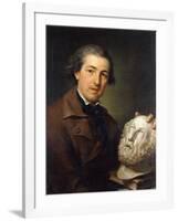 Portrait of Giuseppe Franchi, Half-Length, Holding a Bust of Homer, C.1771-73-Anton Raphael Mengs-Framed Giclee Print