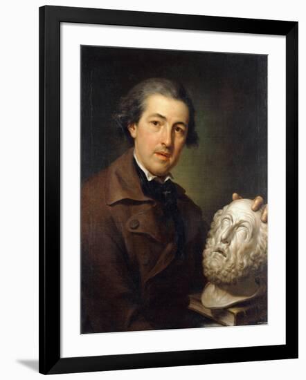 Portrait of Giuseppe Franchi, Half-Length, Holding a Bust of Homer, C.1771-73-Anton Raphael Mengs-Framed Giclee Print