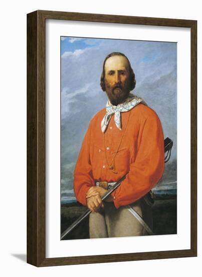 Portrait of Giuseppe Garibaldi, 1807 - 1882, Italian Military General, Patriot and Politician-Silvestro Lega-Framed Giclee Print