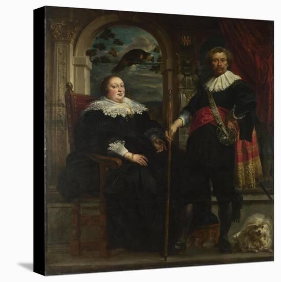 Portrait of Govaert Van Surpele and His Wife, 1636-1637-Jacob Jordaens-Stretched Canvas