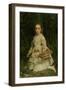Portrait of Gracia, Daughter of Evans Lees, Full Length, Wearing a White Dress, Picking Flowers-John Everett Millais-Framed Giclee Print