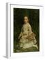 Portrait of Gracia, Daughter of Evans Lees, Full Length, Wearing a White Dress, Picking Flowers-John Everett Millais-Framed Giclee Print