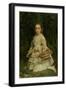 Portrait of Gracia, Daughter of Evans Lees, Full Length, Wearing a White Dress, Picking Flowers-John Everett Millais-Framed Giclee Print