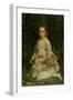 Portrait of Gracia, Daughter of Evans Lees, Full Length, Wearing a White Dress, Picking Flowers-John Everett Millais-Framed Giclee Print